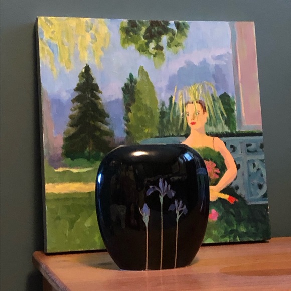 80's Blue Iris Vase - Otagiri Japan - Purple Iris Vase - 80's Floral Vase - Picture 14 of 16